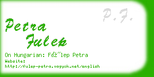 petra fulep business card