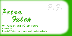 petra fulep business card